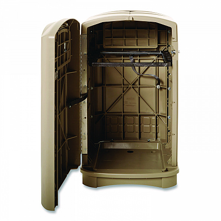 Plaza Indoor/Outdoor Waste Container, 50 gal, Plastic, Beige (396400BG)