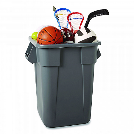 Square Brute Container, 40 gal, Polyethylene, Gray (353600GY)
