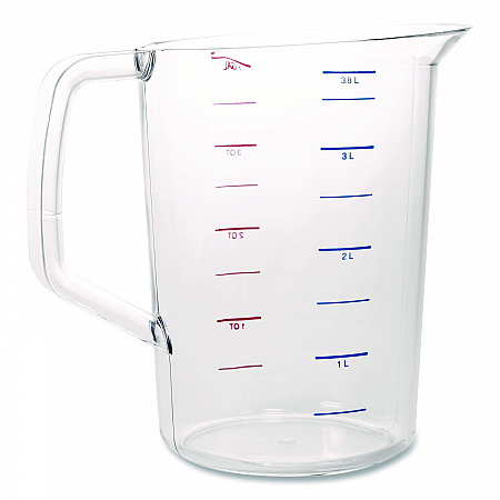 Bouncer Measuring Cup, 4 qt, Plastic, Clear (3218CLE)