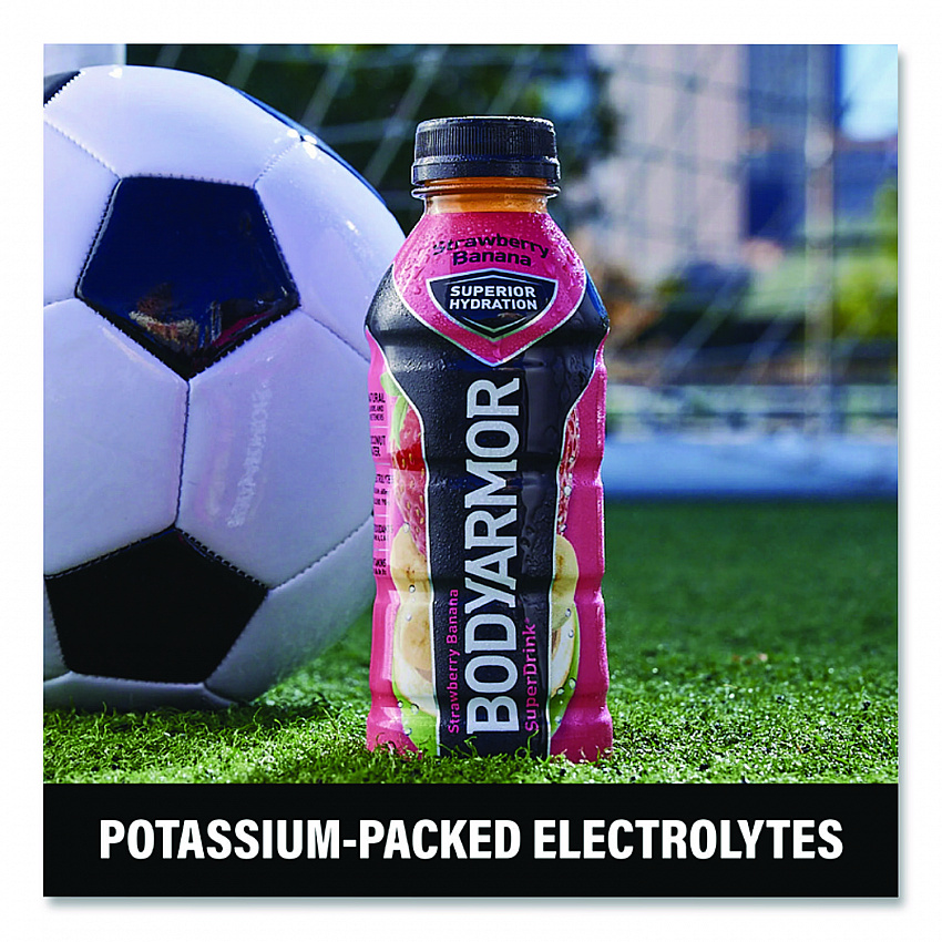 SuperDrink Sports Drink, Strawberry Banana, 16 oz Bottle, 12/Pack (10000314)