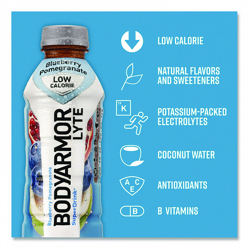 LYTE Sports Drink, Blueberry Pomegranate, 16 oz Bottle, 12/Pack (10002011)