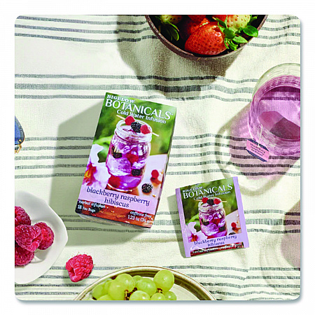 Botanicals Blackberry Raspberry Hibiscus Cold Water Herbal Infusion, 0.7 oz Tea Bag, 18/Box (39000)