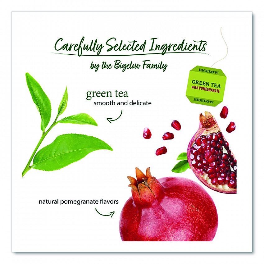 Green Tea with Pomegranate, 0.07 oz Tea Bag, 28/Box (RCB10363)