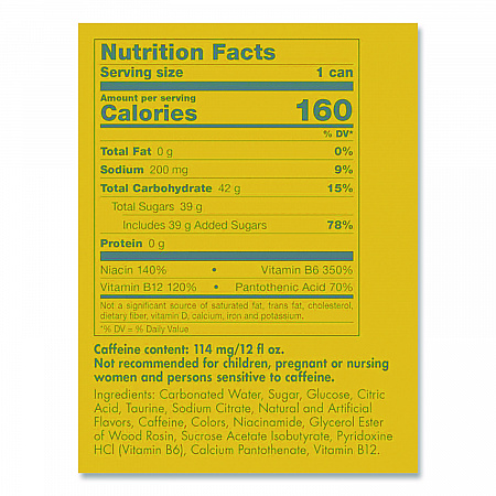 The Yellow Edition Tropical Energy Drink, Tropical Punch, 8.4 oz Can, 24/Carton (RBD28162)