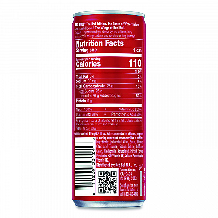 The Red Edition Energy Drink, Watermelon, 8.4 oz Can, 24/Carton (RBD45448)