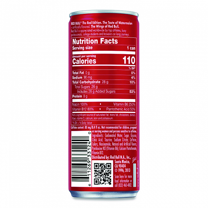 The Red Edition Energy Drink, Watermelon, 8.4 oz Can, 24/Carton (RBD45448)