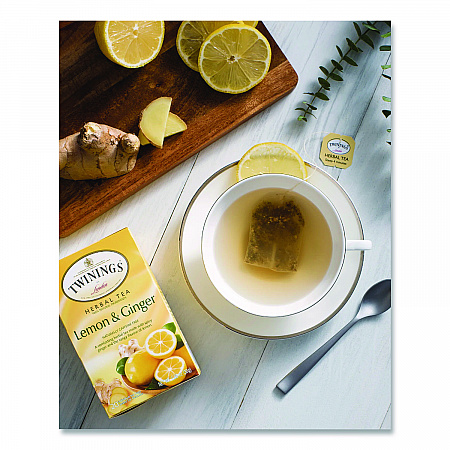 Tea Bags, Lemon and Ginger, 2.65 oz, 50/Box (53653)