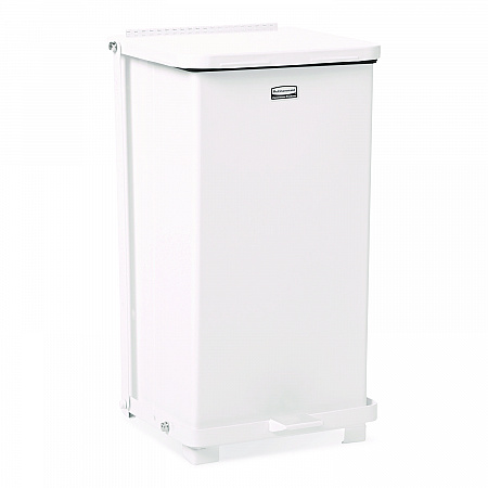 Defenders Heavy-Duty Steel Step Can, 6.5 gal, Steel, White (ST12EPLWH)