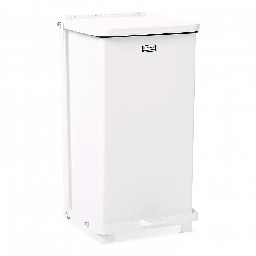 Defenders Heavy-Duty Steel Step Can, 6.5 gal, Steel, White (ST12EPLWH)