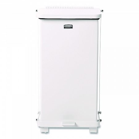 Defenders Heavy-Duty Steel Step Can, 6.5 gal, Steel, White (ST12EPLWH)