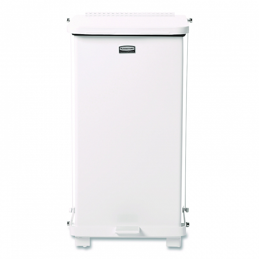 Defenders Heavy-Duty Steel Step Can, 6.5 gal, Steel, White (ST12EPLWH)