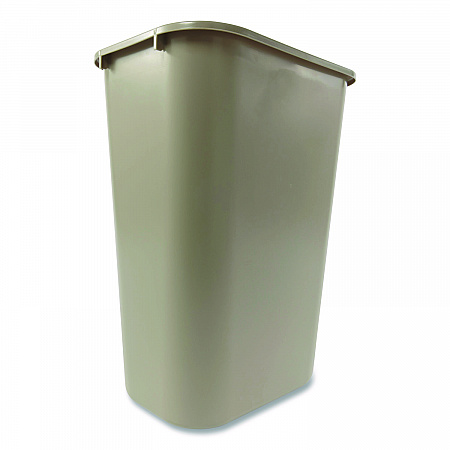 Deskside Plastic Wastebasket, 10.25 gal, Plastic, Beige (295700BG)