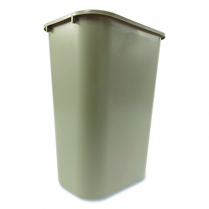Deskside Plastic Wastebasket, 10.25 gal, Plastic, Beige (295700BG)