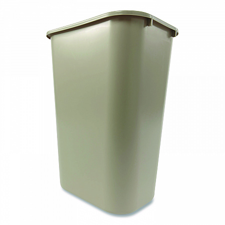 Deskside Plastic Wastebasket, 10.25 gal, Plastic, Beige (295700BG)