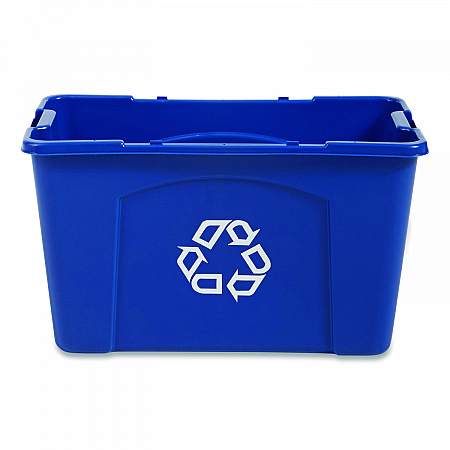 Stacking Recycle Bin, 18 gal, Polyethylene, Blue (571873BE)