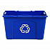 Stacking Recycle Bin, 18 gal, Polyethylene, Blue (571873BE)