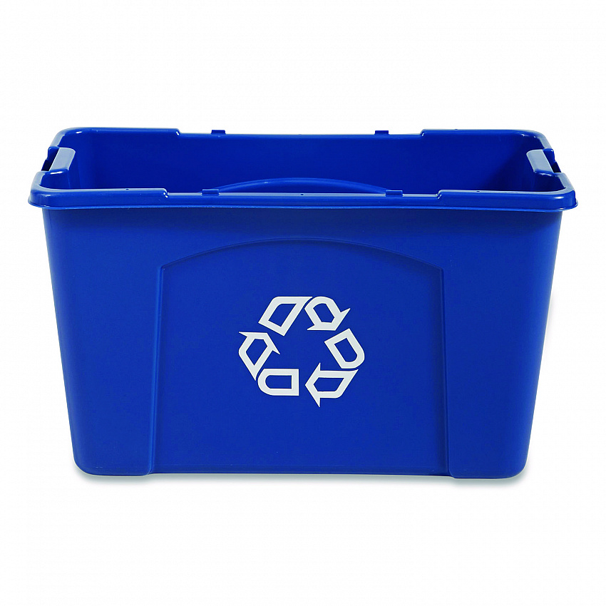 Stacking Recycle Bin, 18 gal, Polyethylene, Blue (571873BE)