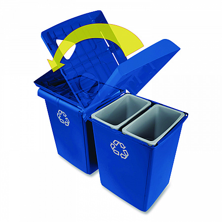 Glutton Recycling Station, Four-Stream, 92 gal, Plastic, Blue (1792372)