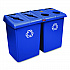 Glutton Recycling Station, Four-Stream, 92 gal, Plastic, Blue (1792372)