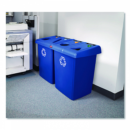Glutton Recycling Station, Four-Stream, 92 gal, Plastic, Blue (1792372)