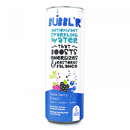 Antioxidant Sparkling Water, Triple Berry Breez'r, 12 oz Can, 12 Cans/Carton (WIC00028)