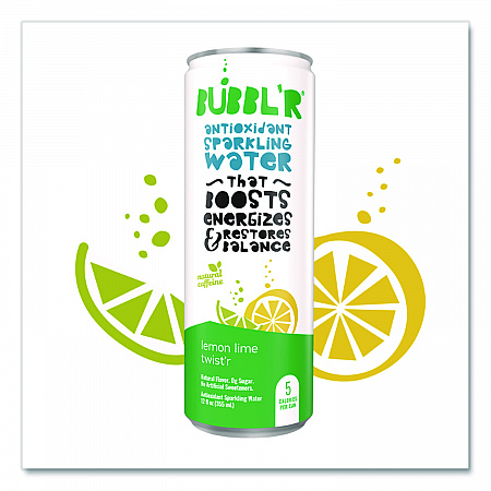 Antioxidant Sparkling Water, Lemon Lime Twist'r, 12 oz Can, 12 Cans/Carton (WIC60014)
