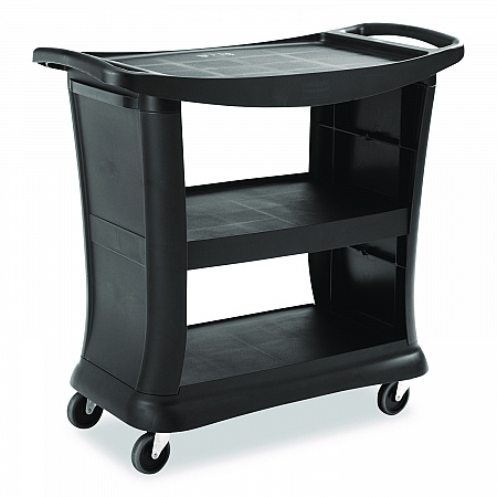 Executive Service Cart, Plastic, 3 Shelves, 300 lb Capacity, 20.33