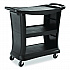Executive Service Cart, Plastic, 3 Shelves, 300 lb Capacity, 20.33
