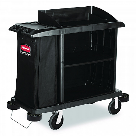 Multi-Shelf Cleaning Cart, Plastic, 4 Shelves, 1 Bin, 22
