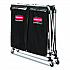 Two-Compartment Collapsible X-Cart, Synthetic Fabric, 2.49 cu ft Bins, 24.1
