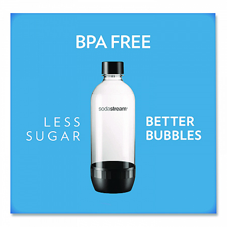 Carbonating Bottle Twin Pack, Plastic, 33 oz, Clear/Black (1042221010)