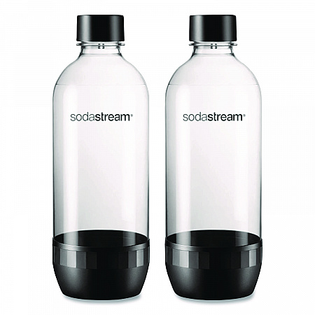 Carbonating Bottle Twin Pack, Plastic, 33 oz, Clear/Black (1042221010)
