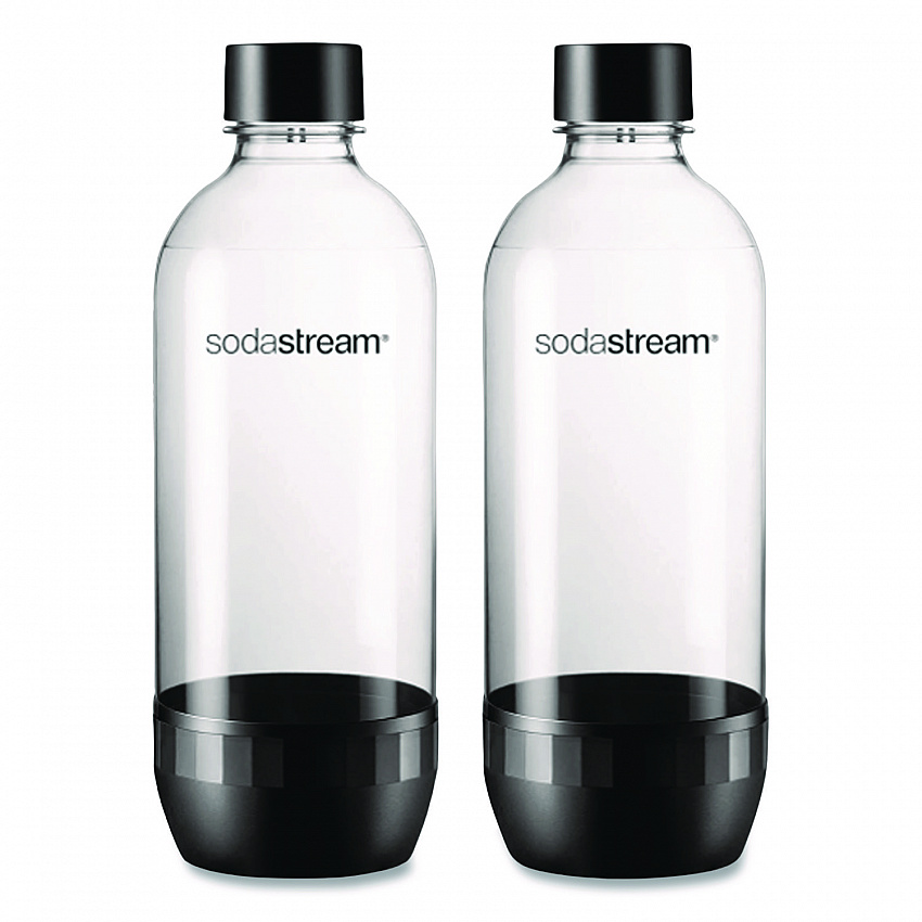 Carbonating Bottle Twin Pack, Plastic, 33 oz, Clear/Black (1042221010)