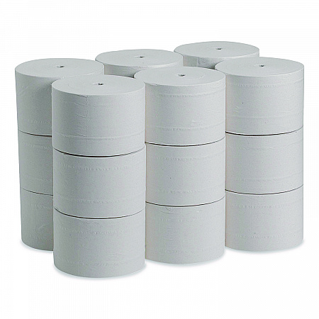 Compact Coreless Bath Tissue, Septic Safe, 2-Ply, White, 1,500 Sheets/Roll, 18 Rolls/Carton (19378)