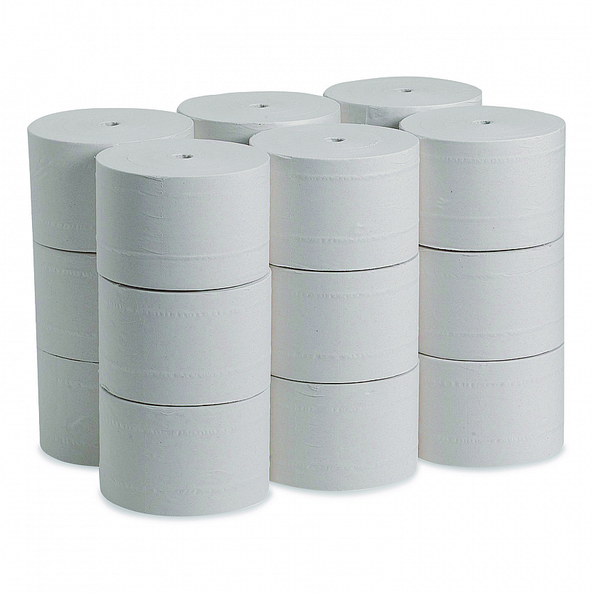Compact Coreless Bath Tissue, Septic Safe, 2-Ply, White, 1,500 Sheets/Roll, 18 Rolls/Carton (19378)
