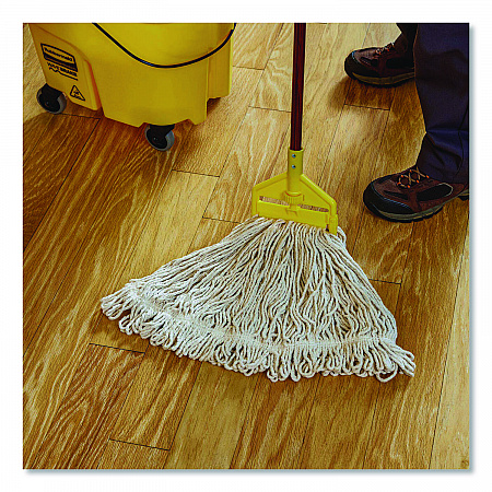 Super Stitch Finish Mop Heads, Cotton/Rayon/Synthetic, Blue/White (FGD51306WH00)