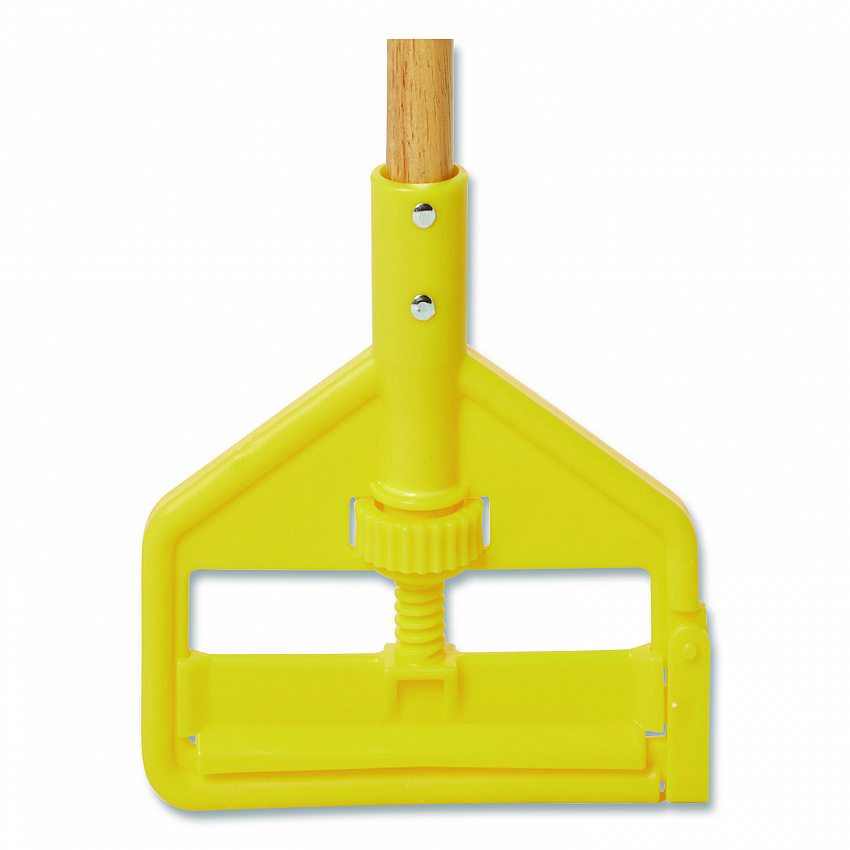 Invader Wood Side-Gate Wet-Mop Handle, 54", Natural/Yellow (H115)