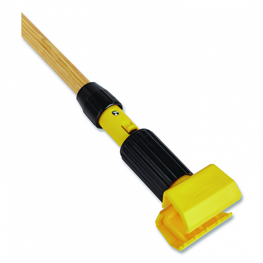 Gripper Vinyl-Covered Aluminum Mop Handle, 1.13" dia x 60", Gray/Yellow (H236)