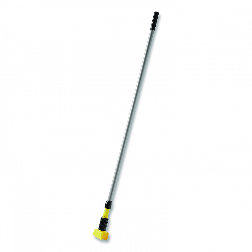 Gripper Vinyl-Covered Aluminum Mop Handle, 1.13" dia x 60", Gray/Yellow (H236)