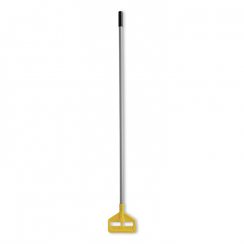 Invader Aluminum Side-Gate Wet-Mop Handle, Vinyl Coating, 60", Gray/Yellow (H136)