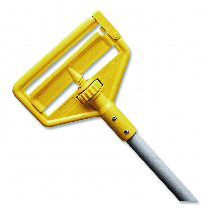 Invader Aluminum Side-Gate Wet-Mop Handle, Vinyl Coating, 60", Gray/Yellow (H136)