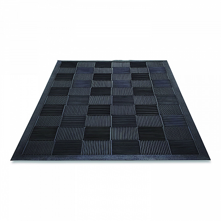 Parquet Scraper Mat, Black Blade Ribbed Rubber Surface, 36