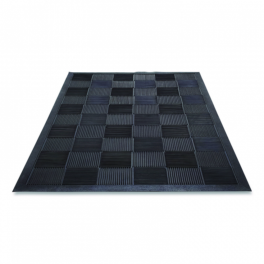 Parquet Scraper Mat, Black Blade Ribbed Rubber Surface, 36" x 60" (PARQUET3X5)