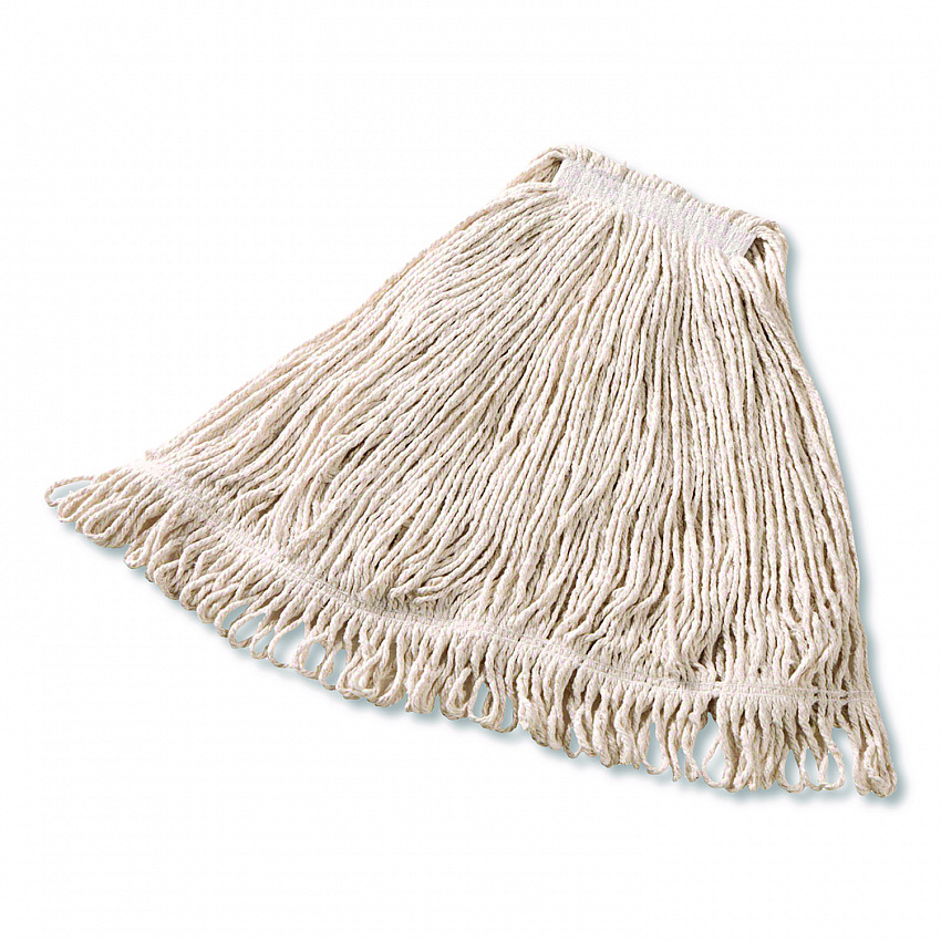 Super Stitch Cotton Looped End Wet Mop, Large, 1" White Headband (FGD11306WH00)