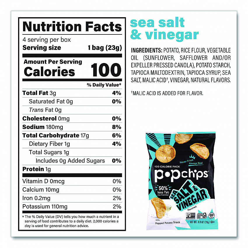 Potato Chips, Variety Pack, Barbeque, Sea Salt, Sour Cream and Onion, 0.8 oz Bag, 30/Pack (22001998)