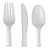 Mediumweight Polypropylene Cutlery, Fork/Knife/Teaspoon, Plastic, White, 250/Carton (CMP26C)