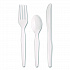 Heavyweight Polystyrene Cutlery, Fork/Knife/Teaspoon, Plastic, White, 250/Carton (CH26C7)