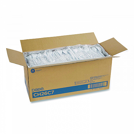 Heavyweight Polystyrene Cutlery, Fork/Knife/Teaspoon, Plastic, White, 250/Carton (CH26C7)