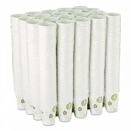 Pathways Paper Hot Cups, 12 oz, White/Brown, 50/Sleeve, 20 Sleeves/Carton (2342PATH)