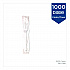 Mediumweight Polystyrene Cutlery, Individually Wrapped, Fork, Plastic, White, 1,000/Carton (FM23C7)